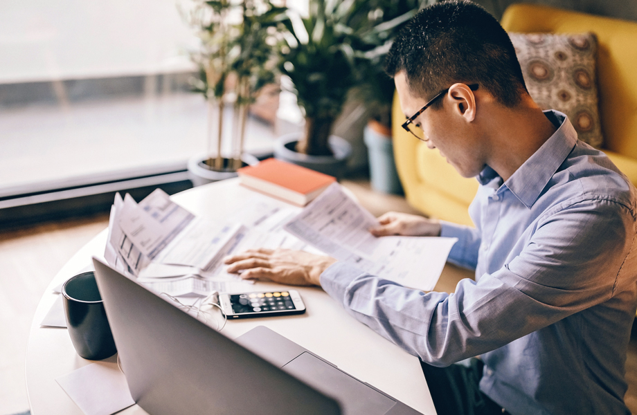 Man reviewing documents