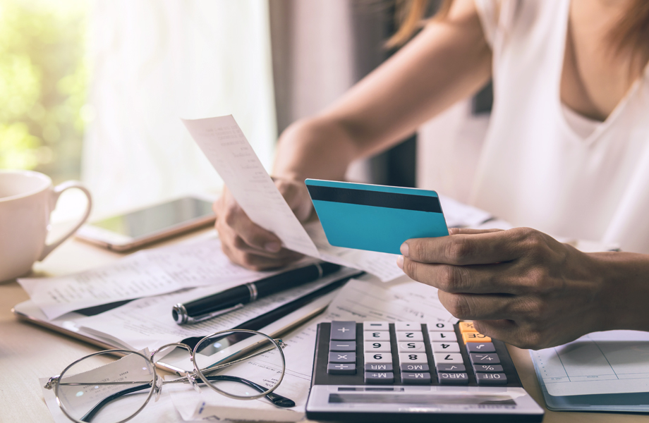 Woman reviewing finances